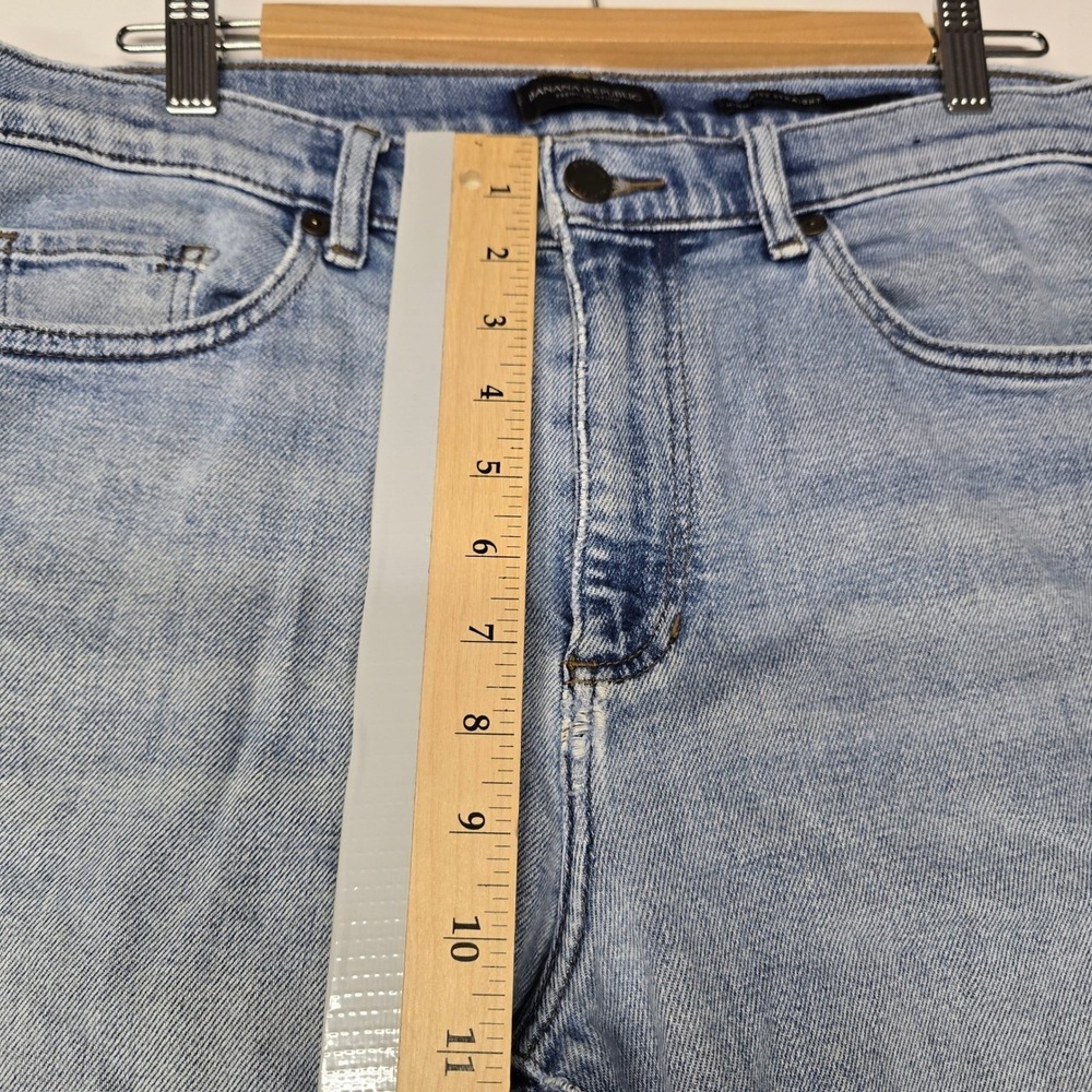Banana Republic High Rise Straight Leg Jeans Light Wash Raw Hem Vintage 30P - Picture 6 of 9